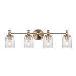 Swirl Bathroom Vanity Light - Champagne Gold / Clear Ribbed