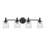 Swirl Bathroom Vanity Light - Black / Clear Ribbed