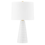 Melinda Table Lamp - Brass / White / White