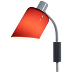 Lampe De Bureau Plug-In Wall Sconce - Grey / Red