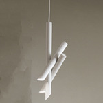 Tubes 3 Pendant - White