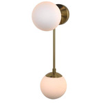 Duo Plug-in Wall Sconce - Brushed Brass / Off White