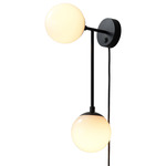 Duo Plug-in Wall Sconce - Matte Black / Off White