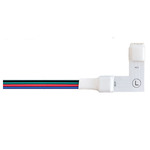 Strip 90Deg Left Power Feed/Flexible Connector - White