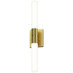 Scepter Bathroom Vanity Light - Satin Brass / White
