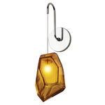 Gem Wall Sconce - Polished Nickel / Amber