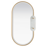 Stonewall Mirror - Brushed Champagne / White Alabaster