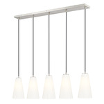 Farrell Linear Multi Light Pendant - Brushed Nickel / White