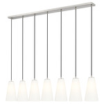 Farrell Linear Multi Light Pendant - Brushed Nickel / White
