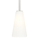Farrell Downrod Pendant - Brushed Nickel / White