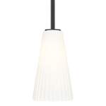 Farrell Downrod Pendant - Matte Black / White