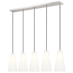 Farrell Linear Multi Light Pendant - Brushed Nickel / White