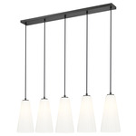 Farrell Linear Multi Light Pendant - Matte Black / White