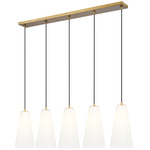 Farrell Linear Multi Light Pendant - Modern Gold / White