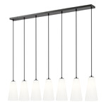 Farrell Linear Multi Light Pendant - Matte Black / White