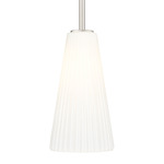 Farrell Downrod Pendant - Brushed Nickel / White