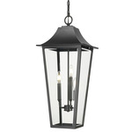 Gannon Outdoor Pendant - Black / Clear Beveled