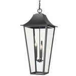 Gannon Outdoor Pendant - Black / Clear Beveled