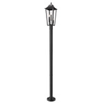 Gannon Outdoor Post Light with Stepped Base - Black / Clear Beveled