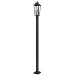 Gannon Outdoor Post Light with Square Post - Black / Clear Beveled
