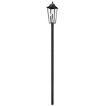 Gannon Outdoor Post Light with Burial Base - Black / Clear Beveled