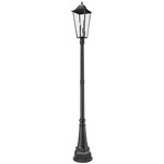 Gannon Outdoor Post Light with Decorative Post - Black / Clear Beveled