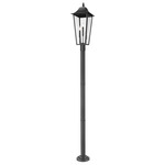 Gannon Outdoor Post Light with Stepped Base - Black / Clear Beveled