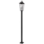 Gannon Outdoor Post Light with Square Post - Black / Clear Beveled