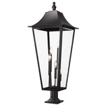 Gannon Outdoor Pier Light - Black / Clear Beveled