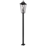 Gannon Outdoor Post Light with Square Post - Black / Clear Beveled