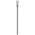 Aura Outdoor Post Light with Burial Post - Black / Clear Ribbed