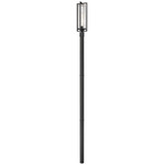 Aura Outdoor Post Light with Burial Post - Black / Clear Ribbed