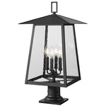Rainer Outdoor Pier Light - Black / Clear Seedy