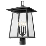 Rainer Outdoor Post Light with Round Fitter - Black / Clear Seedy