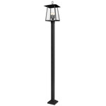 Rainer Outdoor Post Light with Square Post - Black / Clear Seedy
