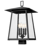Rainer Outdoor Post Light with Square Fitter - Black / Clear Seedy