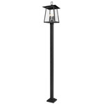 Rainer Outdoor Post Light with Square Post - Black / Clear Seedy