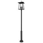 Rainer Outdoor Post Light with Cylinder Base - Black / Clear Seedy