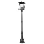 Rainer Outdoor Post Light with Decorative Post - Black / Clear Seedy