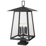 Rainer Outdoor Pier Light - Black / Clear Seedy