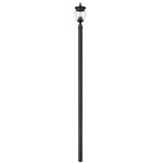 Davina Outdoor Post Light with Burial Base - Black / Clear Ribbed