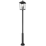 Beacon Outdoor Post Light with Cylinder Base - Black / Clear Beveled