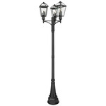 Talbot Multi Light Outdoor Post Light with Decorative Post - Black / Clear Beveled