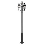 Westover Multi Light Outdoor Post Light with Cylinder Base - Black / Clear Beveled