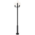 Laurent Outdoor Post Light with Cylinder Base - Black / Opal