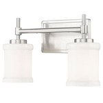 Cadoc Bathroom Vanity Light - Brushed Nickel / Opal