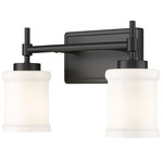 Cadoc Bathroom Vanity Light - Matte Black / Opal