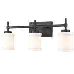 Cadoc Bathroom Vanity Light - Matte Black / Opal
