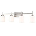Cadoc Bathroom Vanity Light - Brushed Nickel / Opal