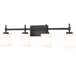 Cadoc Bathroom Vanity Light - Matte Black / Opal